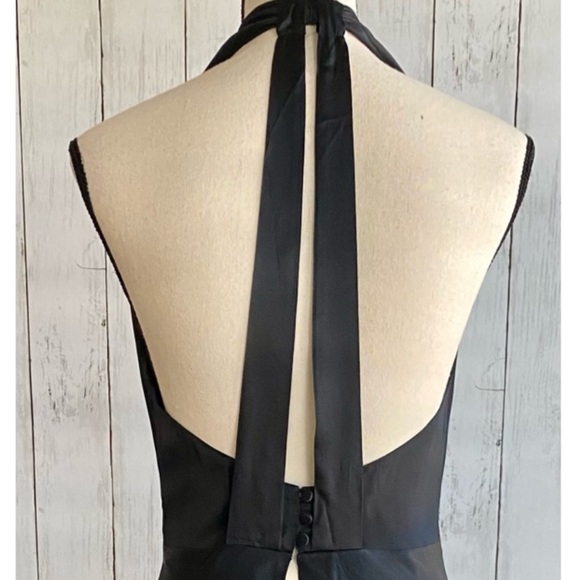 Vintage 90’s 100% Silk Dress Black Slip Dress Backless Maxi Dress - Picture 4 of 14